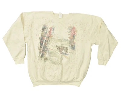 Northern Reflections Men's Vintage Crewneck Sweatshirt Cream Graphic XL Stained - Image 1 of 4