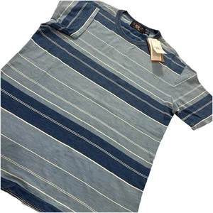 RRL Doble RL Ralph Lauren Indigo Lavado Rayas Vela Náutico Polo Camiseta M - Imagen 1 de 8