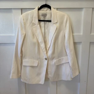 Blazer nuovo Loft moderno misto lino tg:12 bianco sussurro classico singolo ventilato - Foto 1 di 14