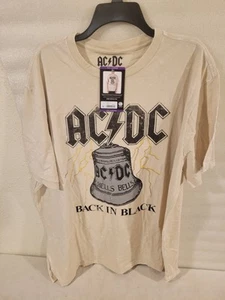 AC-DC T-Shirt Adult XX-Large Back In Black Album Graphic T-Shirt NEW CREAM 1XL - Picture 1 of 4