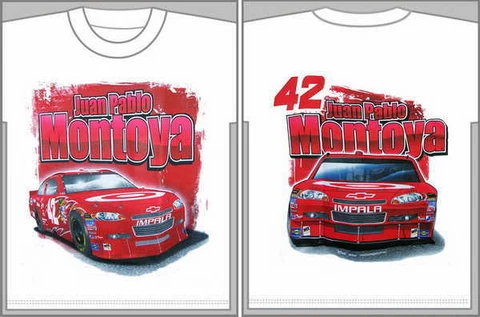 Juan Pablo Montoya 2010 #42 Target White Draft Tee LGE Cover