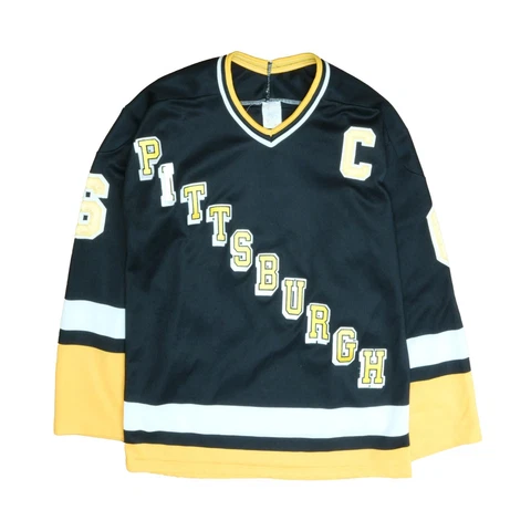 Vintage Pittsburgh Steelers Mario Lemieux Maska Hockey Jersey Size Large 90s Cover