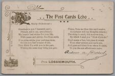 Postcard "The Post Cards Echo" From Lossiemouth Song Card Posted 28th Oct 1904