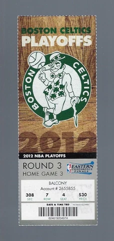 LEBRON JAMES 45 points MIAMI HEAT @ BOSTON CELTICS 2012 NBA FULL TICKET Game 6 Cover