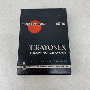 Vintage Prang Crayonex Drawing Crayons 4X-16 Crayons Sandusky Ohio USA Rare Pack - Picture 1 of 12