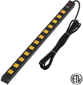 CRST Power Strip Wide Spaced 12Outlet Power Strip Surge Protector 15Ft Cord - Picture 1 of 22