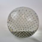 Vintage 20th Century Clear Art Glass Paperweight Controlled Bubbles Witefriars?