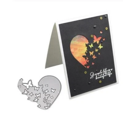 Cuore farfalla metallo taglio fustelle stencil scrapbooking card goffratura artigianato fai da te