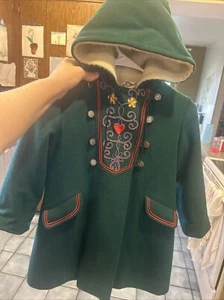 Vintage Bright Evergreen Wool Coat Tailored By Roths child Made In USA - Picture 1 of 14