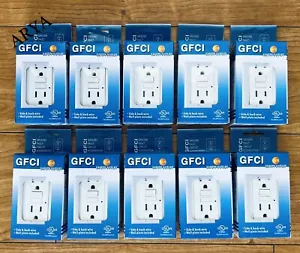 (10 PCS) 15 Amp GFCI TR WR Outlet /Tamper Resistant/ Weather Resistant /UL White - Picture 1 of 8
