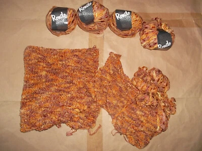 392 g Garn Strickgarn Wolle Bändchengarn Lana Grossa Baumwolle Viskose Brauntöne - Bild 1 von 4