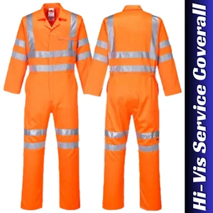 Portwest Hi-Vis Polycotton Service Coverall Sicherheit Arbeitskleidung Kesselanzug - Bild 1 von 10