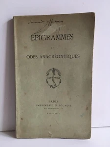 LOYS B. épigrammes et odes anacréontiques Jouaust 1872 tiré à 150 exemplaires - Imagen 1 de 9
