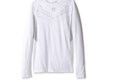 Under Armour Boys' Undeniable Baseball Long Sleeve, White/Baseball Gray, Youth L - Image 1 of 2