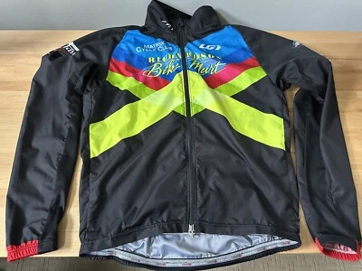 Chaqueta cortavientos de ciclismo Richardson Bike Mart Louis Garneau negra grande para hombre Foto 1 de 4