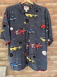 Big Dogs Shirt Men’s Size 3X Short Sleeve Button Up American Muscle Cars