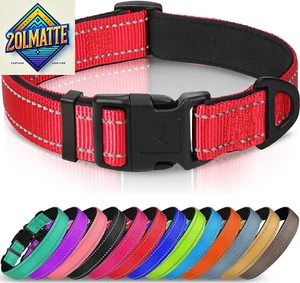 Reflective Dog Collar,Soft Neoprene Padded Breathable Nylon Pet Collar - Picture 1 of 11