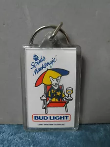 1987 Spuds MacKenzie Bud Light Beer Acrylic Key Chain with Beach Umbrella/chair - Picture 1 of 2