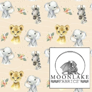Jungle Nursery Animals 100% Quality Cotton Poplin Fabric * Exclusive * - Picture 1 of 2