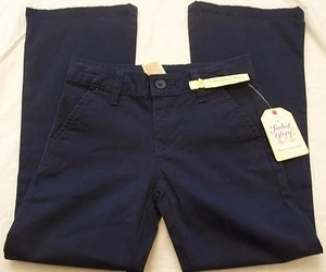 Girls Faded Glory Pants Bootcut Chino Blue Sapphire Size 5 New With Tags - Picture 1 of 2
