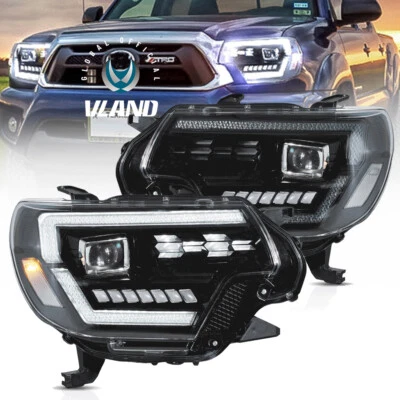 LED Projector Headlights For Toyota Tacoma 2012-2015 Front Lights DRL Animation - Image 1 of 4