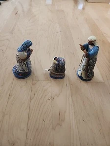 Jim Shore 'A Saviour Is Born' Blue Holy Family Figurines Nativity 4007984 Rare - Picture 1 of 13