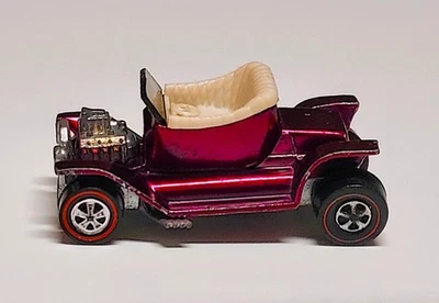 Hot Wheels Hot Heap 1968 en magenta difícil de encontrar EE. UU. - vidrio inclinado, interior blanco Foto 1 de 4
