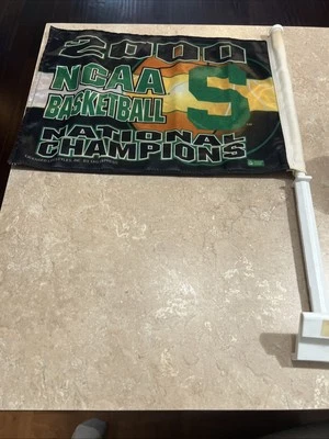 Bandera de coche Michigan State MSU 2000 vintage verde espartano 11 x 15 baloncesto de la NCAA Foto 1 de 4