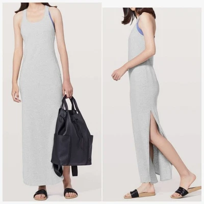 Maxi Vestido Jersey Lululemon Restore & Revitalize Gris Jaspeado-8 Algodón Pima   Foto 1 de 4