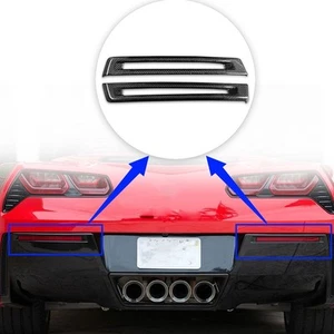 Real Carbon Fiber Rear Fog Light Lamp Cover Trim for Corvette C7 2014-2019 - Picture 1 of 6