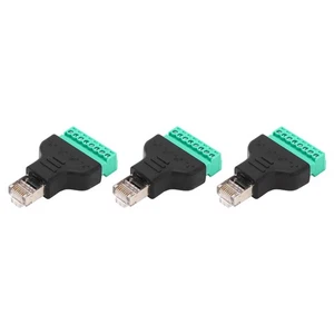 3 szt. RJ45 Zacisk śrubowy Adapter RJ45 Gwint żeński do 8-pinowego połączenia sieciowego FI - Zdjęcie 1 z 24