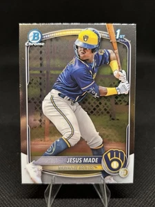 Jesus Made 2025 Bowman Chrome 1st Prospects #BCP-50 Rookie RC Brewers - Picture 1 of 2