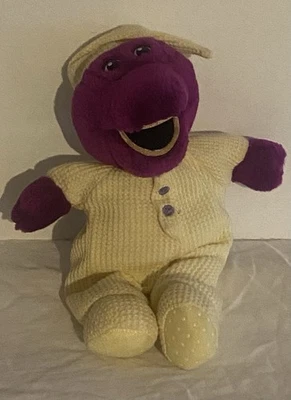 Vintage Bedtime BARNEY Plush in Pajamas Barney 1990’s Lyons 10” Tall Toy - Image 1 of 4