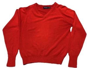 Vintage Par Four Sportswear Men’s Golf Vneck Acrylic Sweater Red Large L USA - Picture 1 of 6