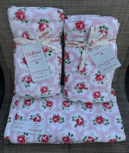 Cath Kidston Provence Rose Rosa Baumwollvelours 2 Bade- & 2 Handtücher Set 4-teilig - Bild 1 von 7