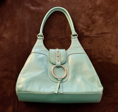 Pretty St John’s Bay Turquoise Leather Handbag - Image 1 of 3