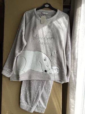 Supersoft fleece cuff polar bear pjs by george size 20/22 brand new. - image 1 of 4