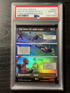 PSA 10 MTG MARVEL SPIDER-MAN 0223 THE DEATH OF GWEN STACY FOIL BORDERLESS POP 1 - Bild 1 von 2