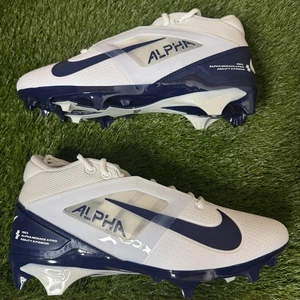 Nike Alpha Menace 4 Pro White Navy Blue Football Cleats Mens FD7037-104 Size 9 - Picture 1 of 5