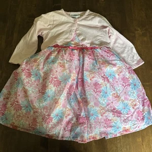 Girls 5T Party Dress Pink Floral Bithday Garden Princess Tea Church School - Picture 1 of 6