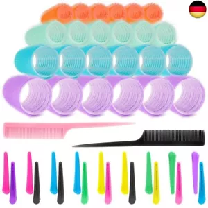Dtnewsun Kunststoff 44 Stücke Lockenwickler Set,24 Stücke Selbsthaftend und 18 z - Bild 1 von 7