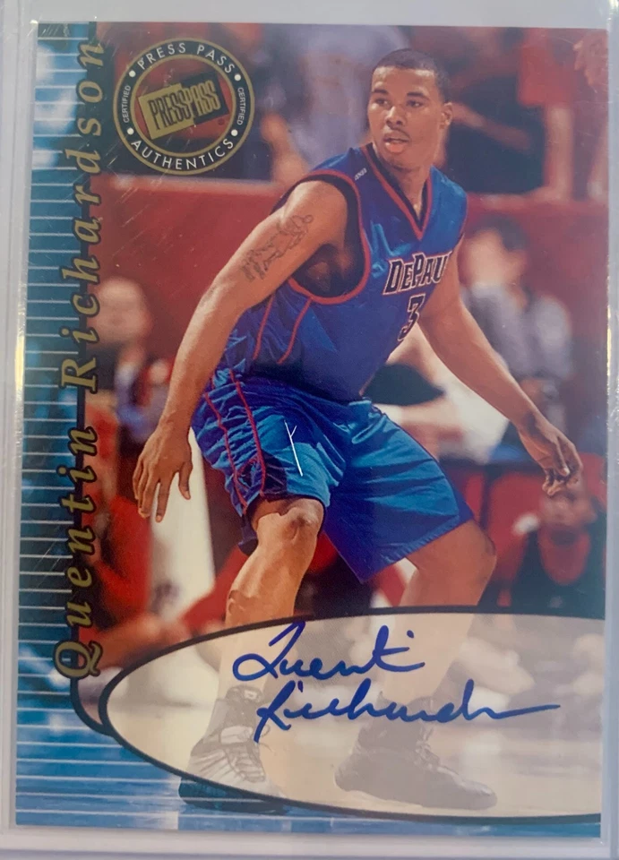 2000-01 Press Pass Quentin Richardson Auto DePaul Blue Demons - Image 1 of 1
