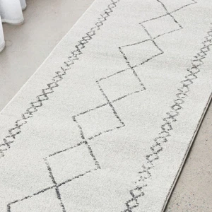 Braga Ivory Tribal Moroc Diamonds Modern Floor Rug Runner - 3 Sizes - Bild 1 von 5