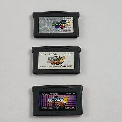 Mega Man 3 4 5 Battle Network Japanese Import Cartridges GBA Rockman EXE Lot VG - Image 1 of 4