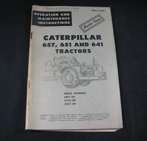 CAT Caterpillar 657 651 641 Tractor Operation Maintenance Instructions Manual - Picture 1 of 2