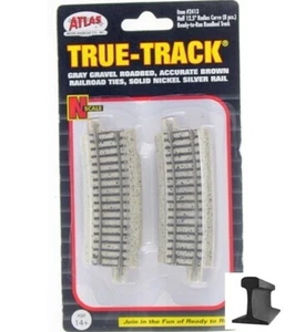 Atlas N Scale ~ New 2025 ~ True Track ~ 1/2 12.5" Radius Curve ~ 8 Pcs ~ 2413 - Picture 1 of 2
