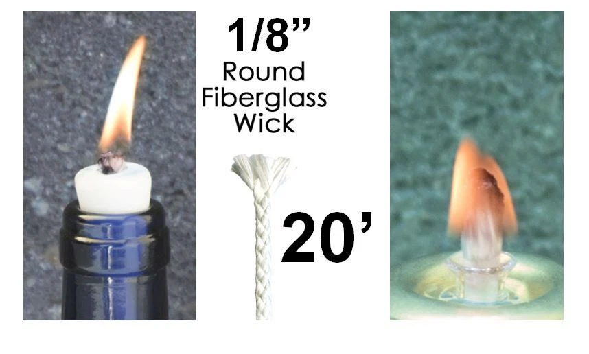 1/8 20’ Compre 2 y obtenga 1 redondo de fibra de vidrio mecha queroseno lámpara antorcha botella aceite EE. UU. HÁGALO USTED MISMO Foto 1 de 1