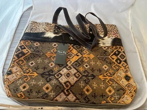 Myra Bags S-5691, Filotimo Tote Bag, Upcycled Canvas, Fur, Leather,  NWT - Picture 1 of 4