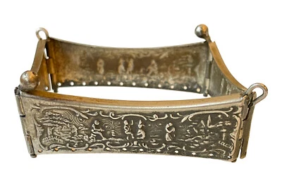 Antiguo Monedero Victoriano Retícula Marco Cuadrado Plegable Reposado Ornamentado Foto 1 de 4