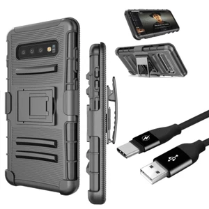 Funda protectora de grado militar + cable tipo C para Galaxy S10, S10e - Imagen 1 de 24